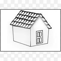 屋顶房屋黑白剪贴画-屋顶剪贴画