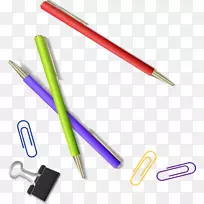 圆珠笔钢笔手绘彩色钢笔