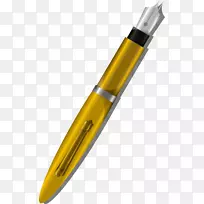 圆珠笔钢笔-小而脆的黄色钢笔