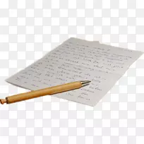纸笔迹文字一支笔和一封信的英文