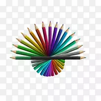 彩色铅笔和铅笔盒-文具笔创意