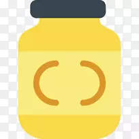 奶油瓶可伸缩图形图标-黄色奶油瓶