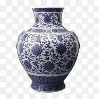 青花陶花瓶瓷瓶