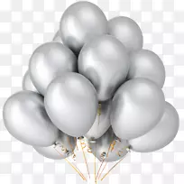 气球银色金属色生日派对-瓦尔多剪贴画清晰