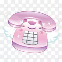 粉红电话绘图-卡通粉红电话