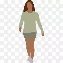 行走女性剪贴画-人类行走剪贴画
