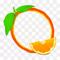 水果橙皮剪贴画-创意橙皮