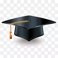 正方形学历文凭毕业典礼摄影-毕业帽PNG