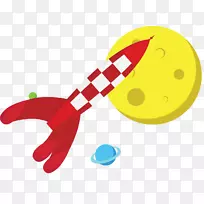 航天器火箭-彩色可爱的航天器火箭