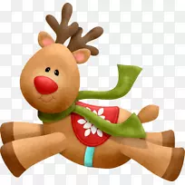 鲁道夫驯鹿圣诞装饰剪贴画-可爱的鹿