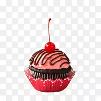 蛋糕糖霜和巧克力蛋糕红天鹅绒蛋糕奶油-小蛋糕冰淇淋