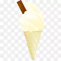 冰淇淋锥99薄片插图-手绘黄色冰淇淋巧克力