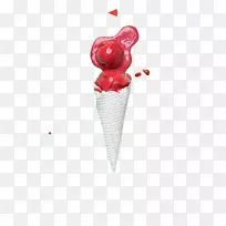 冰淇淋圆锥形排版蛋糕-草莓冰淇淋