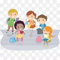 学生社交技巧演讲-语言病理学泛化-卡通创意学生