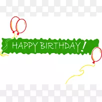 生日蛋糕祝你生日快乐聚会剪贴画生日横幅剪贴画