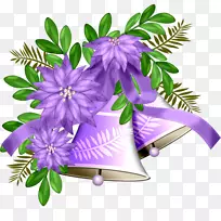 晚间剪贴画-紫色铃铛花