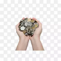 电脑图形-把金币放在掌心里