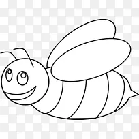 大黄蜂轮廓蜜蜂剪贴画卡通蜜蜂着色页面