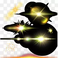 轻型土坯插图-金色恒星发光