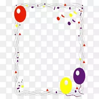 装饰边框气球生日剪贴画-生日边缘免费