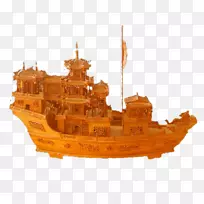 下载-雕刻木船