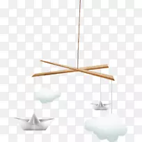 桌面吊灯灯具照明.纸船云