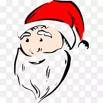 圣诞老人面部剪贴画卡通圣诞老人脸