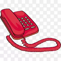电话红色剪贴画老式红色电话