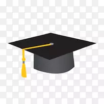 方形学术帽毕业典礼剪贴画-毕业帽PNG
