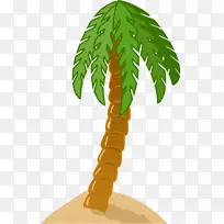 槟榔科绘画剪贴画-椰子树剪