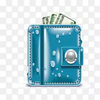 清洁设计师钱包-蓝色钱包日常用品
