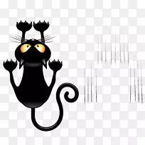 黑猫t恤卡通猫剪贴画