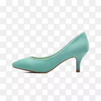鞋跟鞋绿色-天蓝色高跟鞋