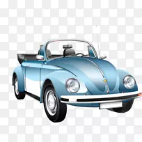 大众甲虫大众新甲壳虫-蓝色汽车