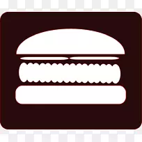 汉堡包芝士汉堡炸鸡三明治夹艺术-汉堡包剪贴画黑色