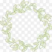 圣诞花环-花环花边手绘边框