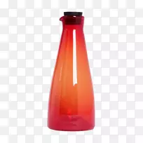 玻璃瓶液体花瓶水瓶.红色玻璃