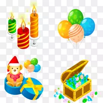 宝石猎人美食玩具图标-圣诞主题蜡烛气球元素材料