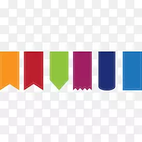 平面设计品牌字体-五彩缤纷、简约的旗帜