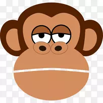 猴子卡通画剪辑艺术-悲伤的猴子剪贴画