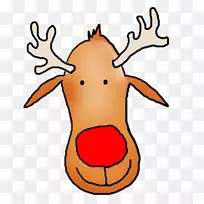 鲁道夫驯鹿圣诞老人圣诞剪贴画-懒惰的驯鹿剪贴画
