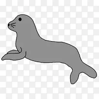 免费海狮夹艺术-可爱卡通海豹