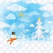 雪人冬天-可爱的雪人