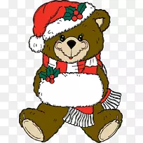 圣诞熊圣诞老人北极熊夹艺术-可爱的圣诞照片