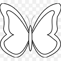 蝴蝶黑白剪贴画-简单的黑白蝴蝶