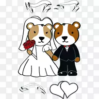 大熊猫婚纱剪贴画-已婚熊