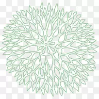 图插画手绘绿花