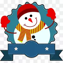 圣诞卡雪人贺卡-横幅雪人装饰雪人
