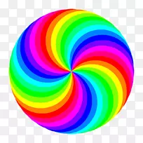 彩色圆剪贴画-彩虹旋涡剪贴画
