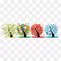 季节剪贴画-四季PNG透明图像